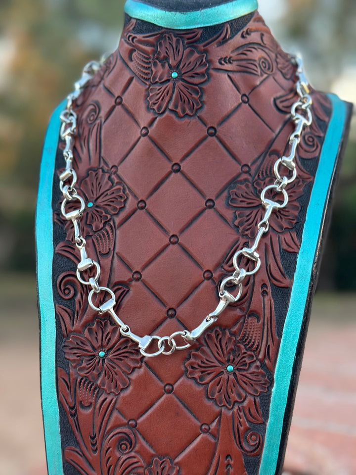 Sterling Silver Snaffle Bit 20” Chain Necklace