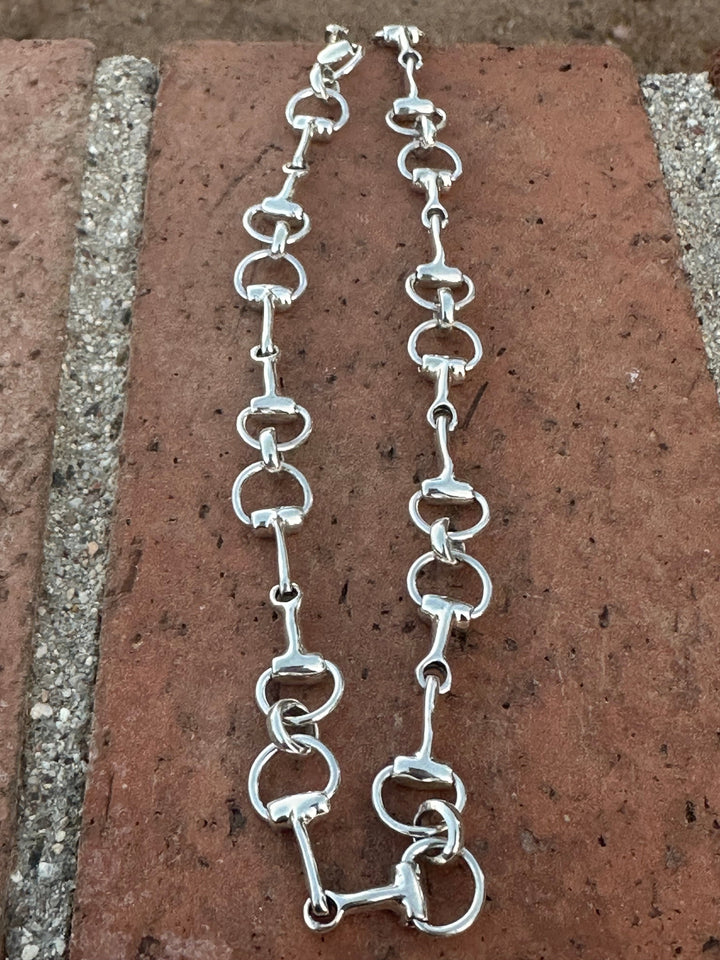 Sterling Silver Snaffle Bit 20” Chain Necklace