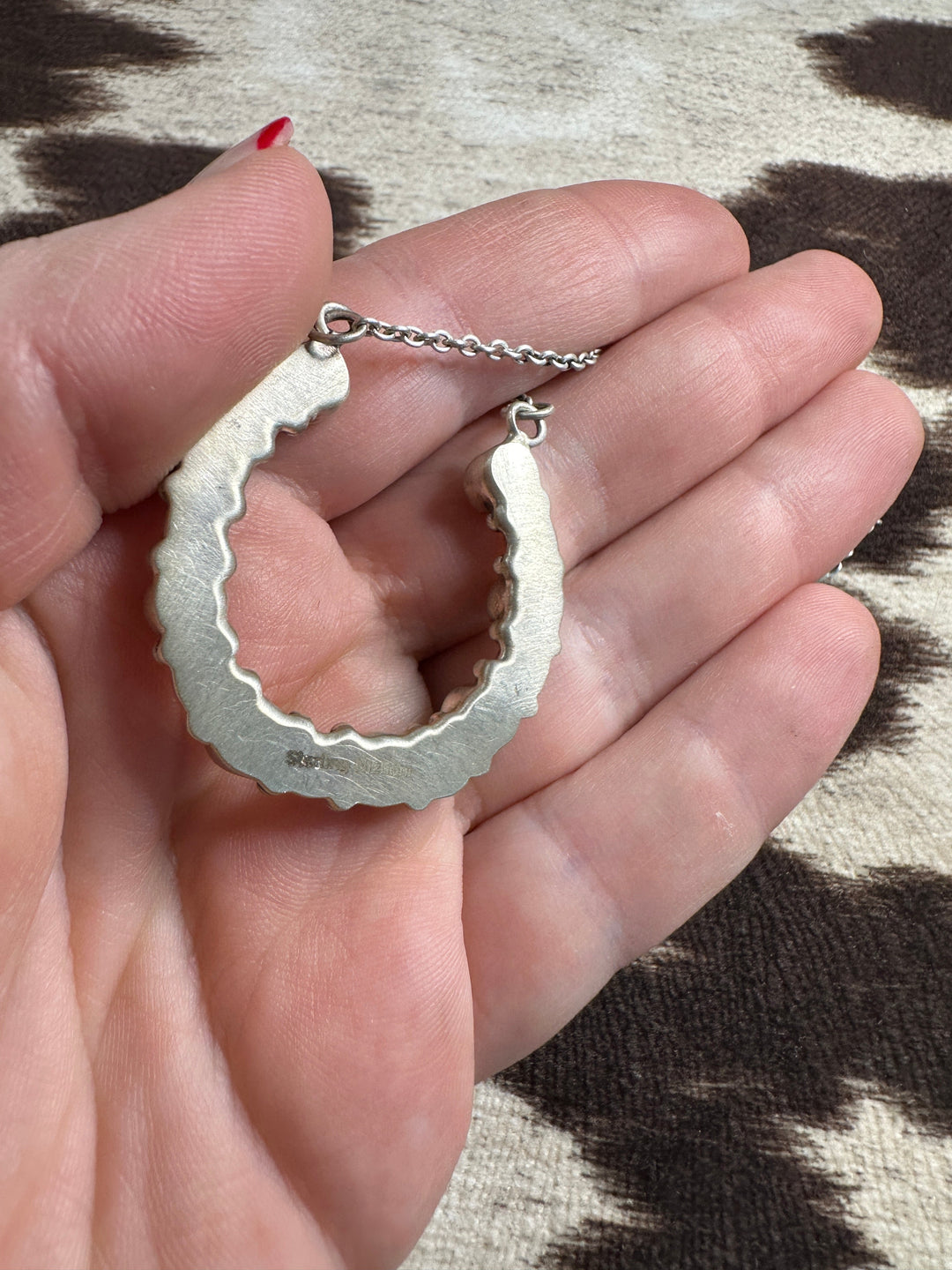 Handmade Turquoise & Sterling Silver Horseshoe Necklace