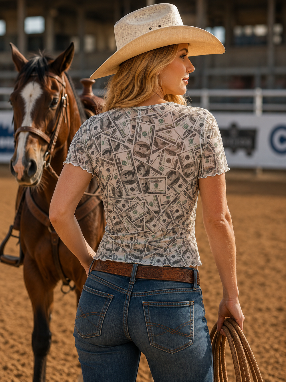 Entry Fees Mesh Short Sleeve Top Neon Spur