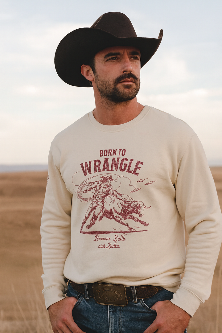 Born To Wrangle Crewneck Sweatshirt
