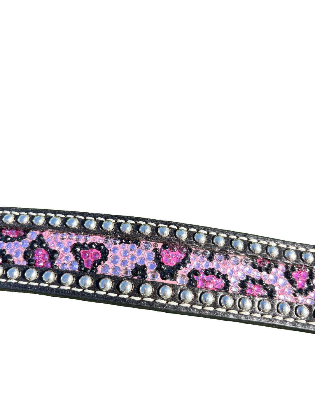 Catty Cowgirl Crystal Tooled Leather Belt