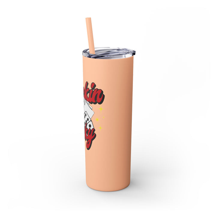 Buckin Lucky Skinny Tumbler with Straw, 20oz