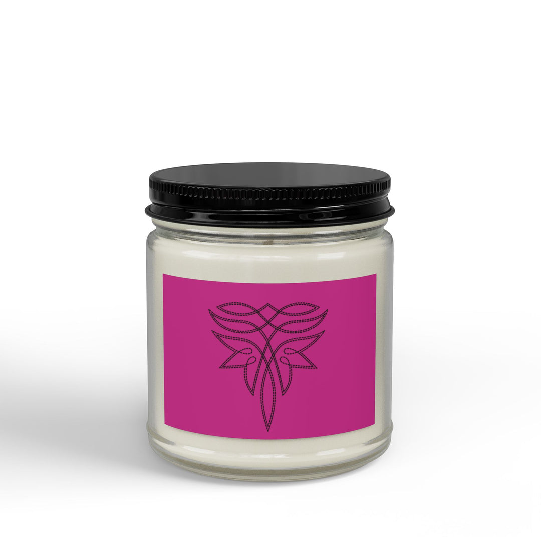 Pink Boot Stitch Scented Soy Candle - (Multi-Size, Amber Jar)