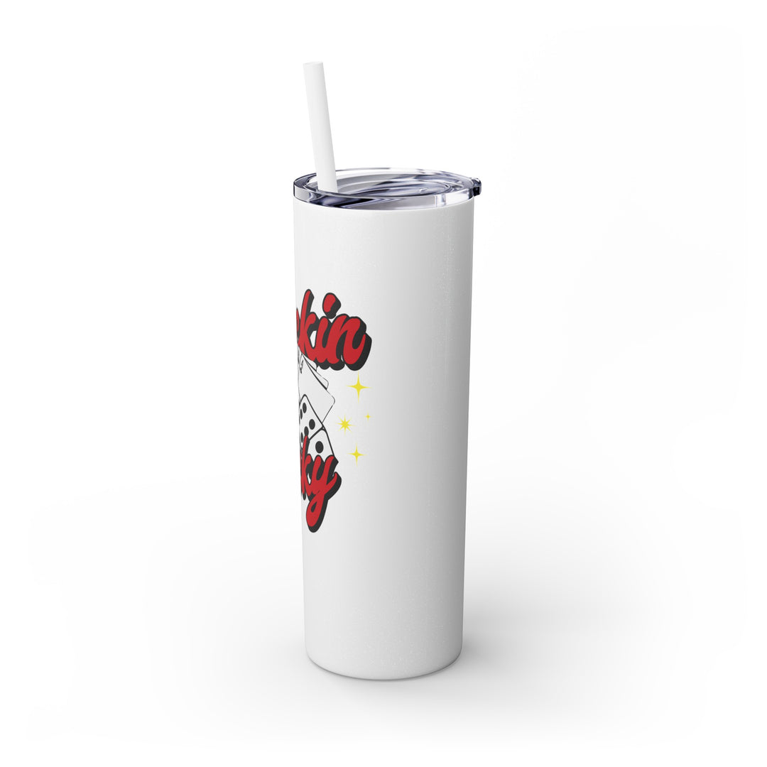 Buckin Lucky Skinny Tumbler with Straw, 20oz