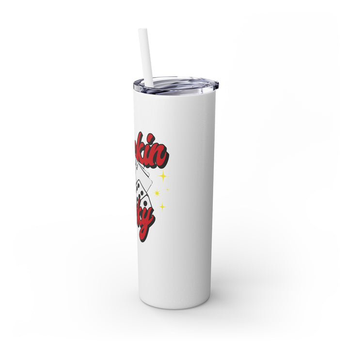 Buckin Lucky Skinny Tumbler with Straw, 20oz