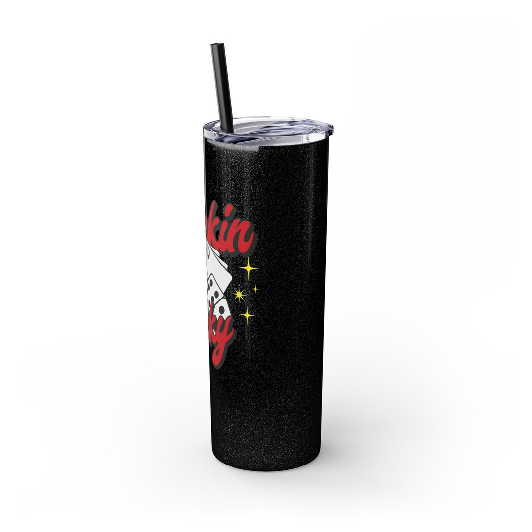 Buckin Lucky Skinny Tumbler with Straw, 20oz