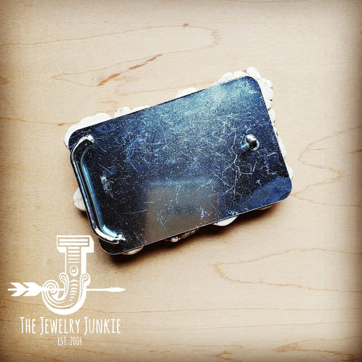 White Turquoise Slab Belt Buckle-Small