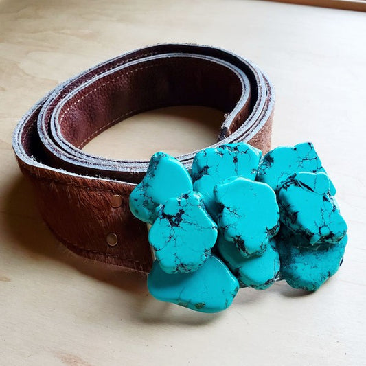 Turquoise Slab Belt Buckle -Small