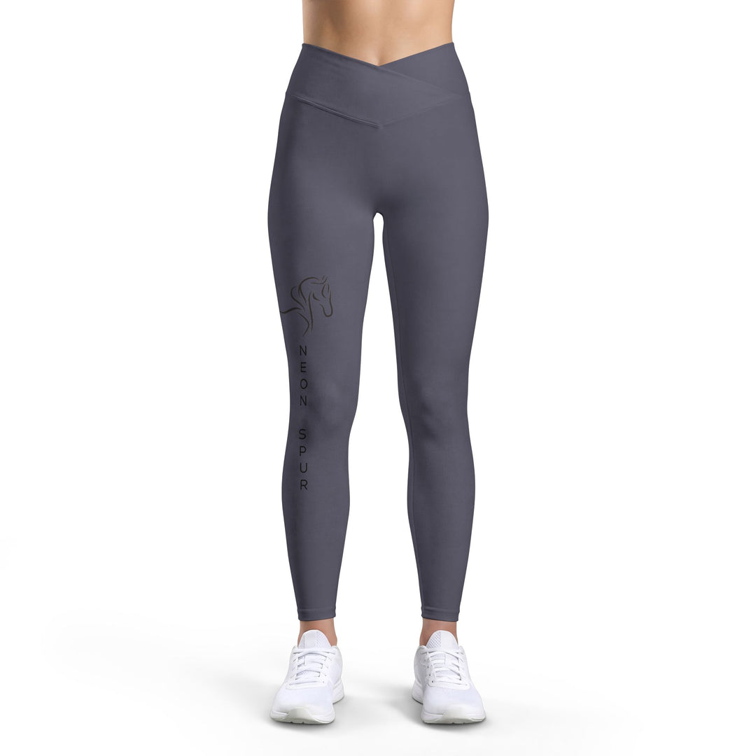 Neon Spur Logo V-Waist Performance Leggings - Gray