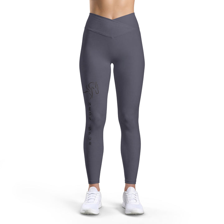 Neon Spur Logo V-Waist Performance Leggings - Gray