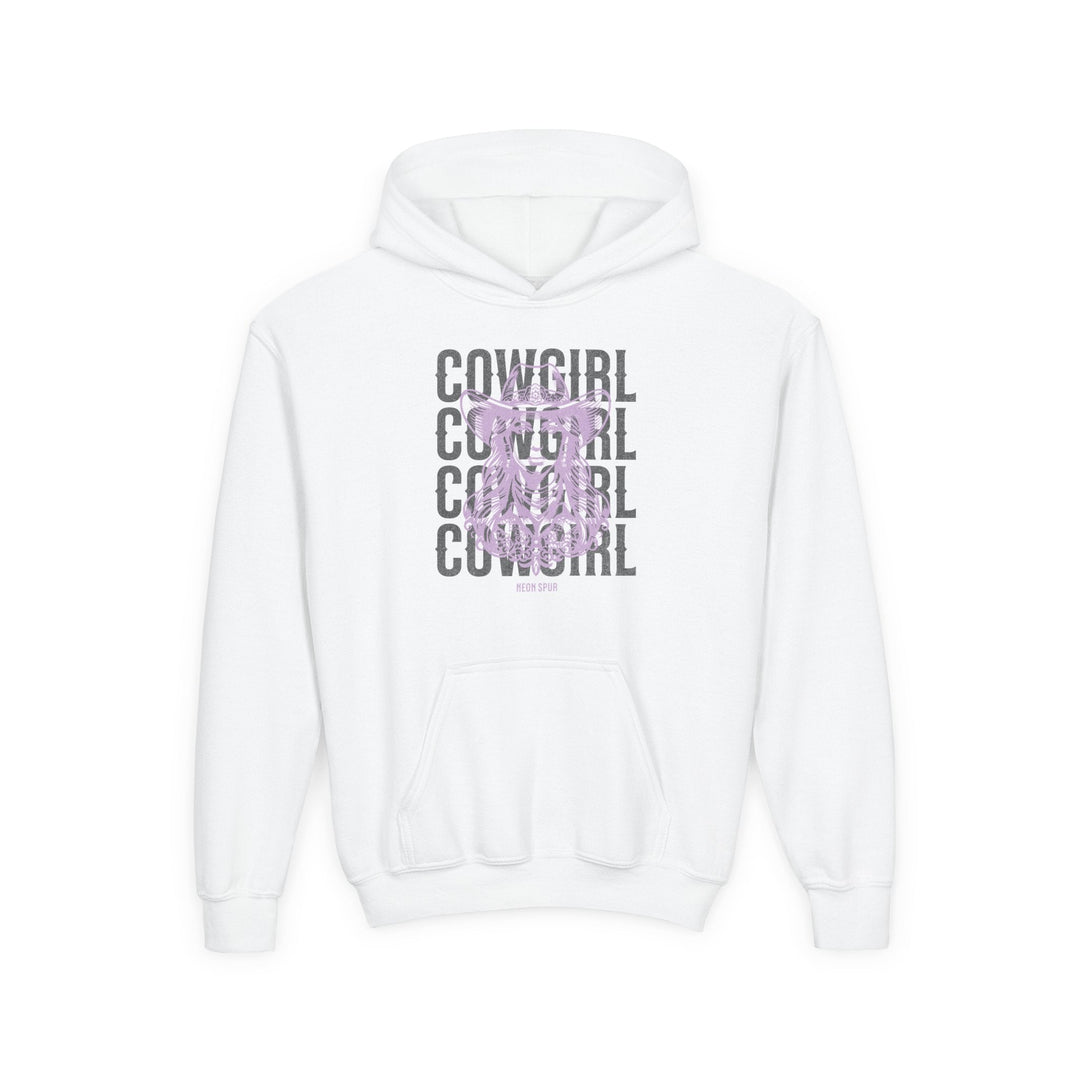 Girls Lavender Cowgirl Hooded Sweatshirt Neon Spur POD