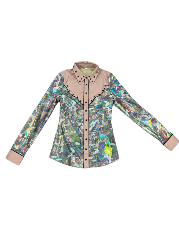 Mauve Camo Pearl Snap Rodeo Shirt