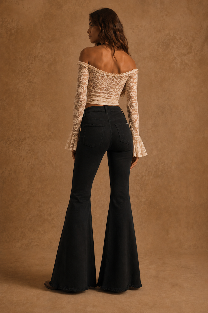Velvet Riot Copper Bell Bottom Jeans GJG DENIM