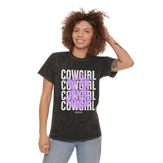 Neon Lavender Cowgirl Mineral Wash T-Shirt