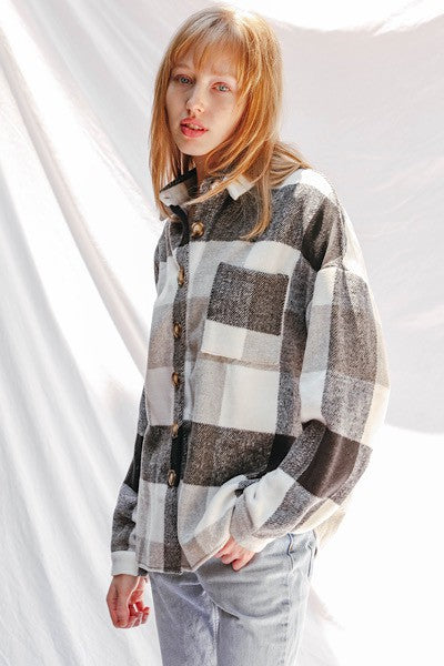 Plaid Flannel Button Down Miss Sparkling