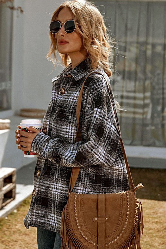 Plaid Flannel Button Down Miss Sparkling