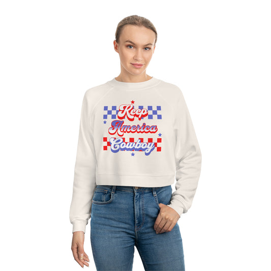 Keep America Cowboy Cropped Fleece Pullover