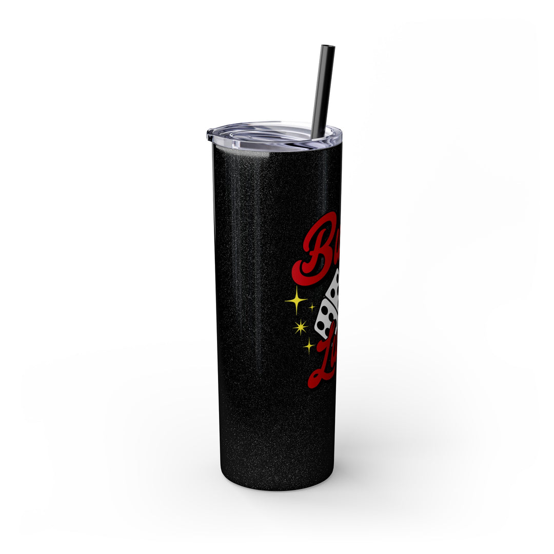 Buckin Lucky Skinny Tumbler with Straw, 20oz