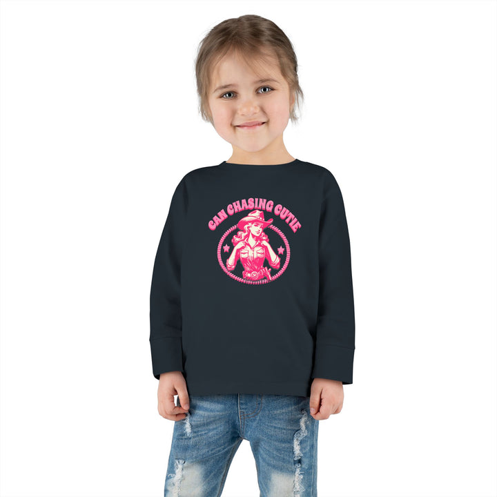 Can Chasing Cutie Toddler Long Sleeve Graphic Tee