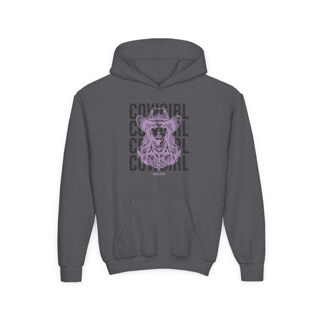 Girls Lavender Cowgirl Hooded Sweatshirt Neon Spur POD