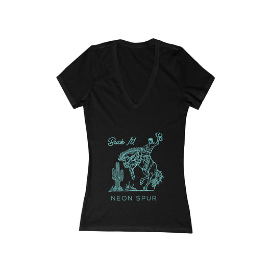 Women's Buck It! Jersey Short Sleeve Deep V-Neck Tee