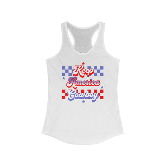 Keep America Cowboy Racerback Tank