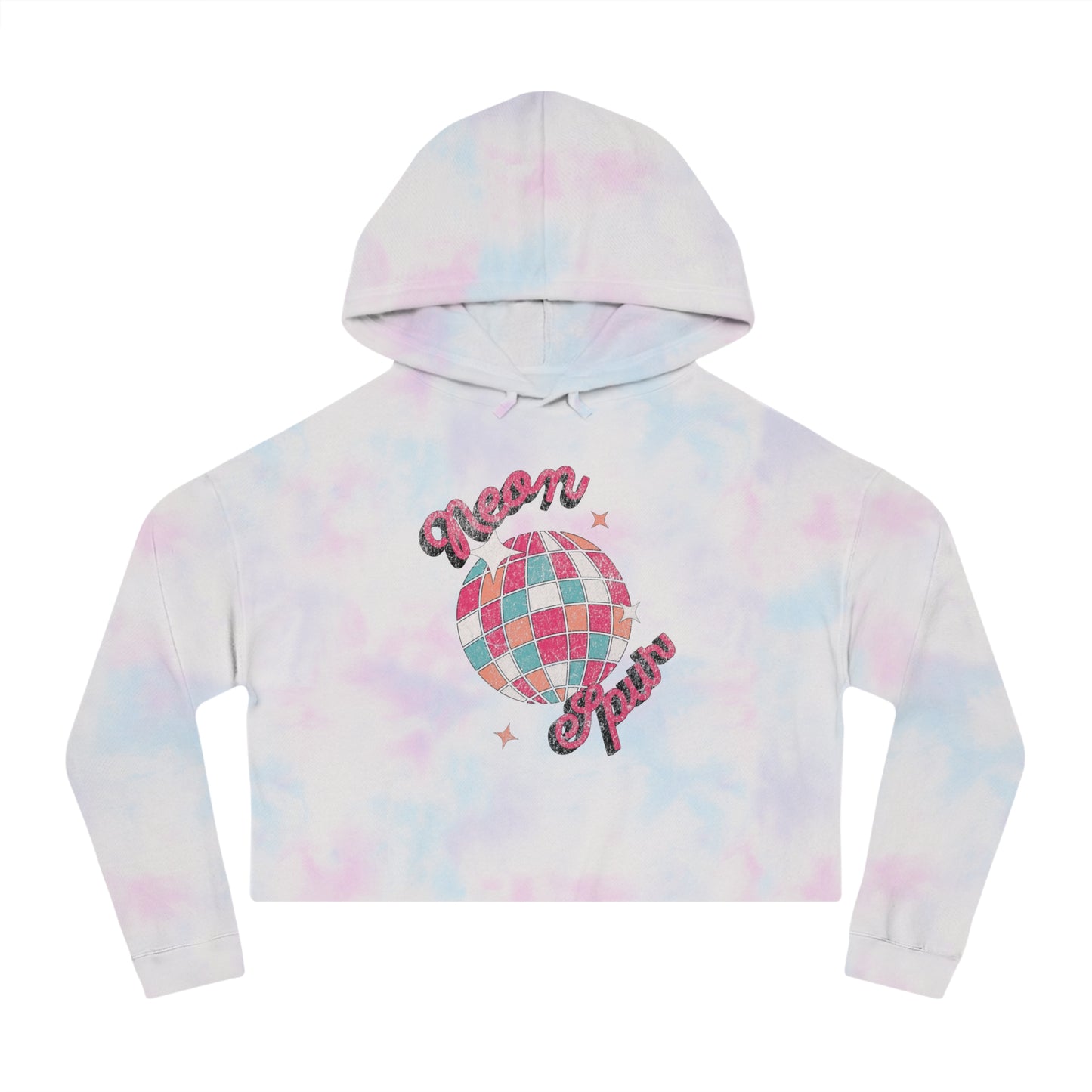 Disco Neon Spur Cropped Hooded Sweatshirt