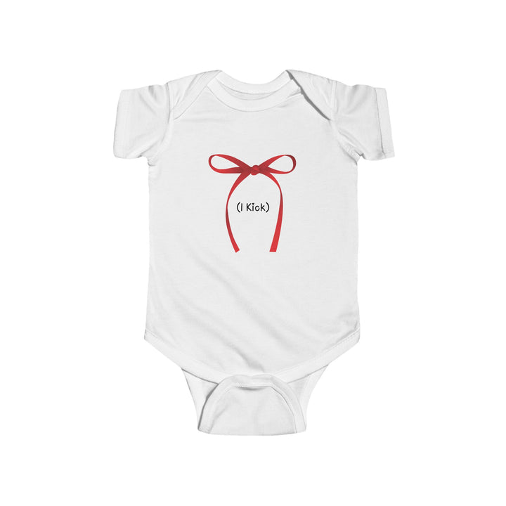 "I Kick" Red Ribbon Infant Bodysuit
