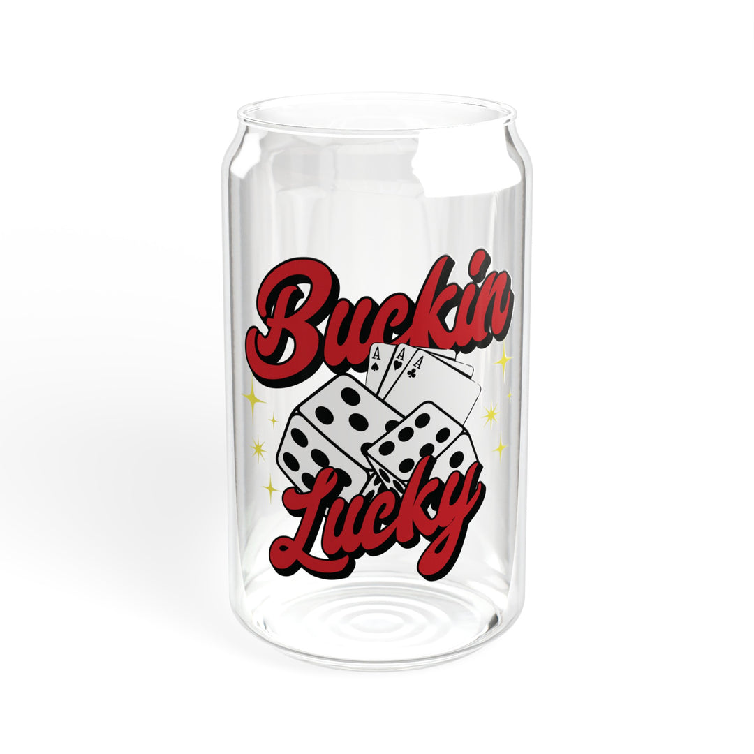 Buckin Lucky Sipper Glass, 16oz