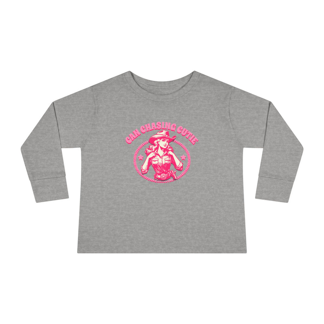 Can Chasing Cutie Toddler Long Sleeve Graphic Tee