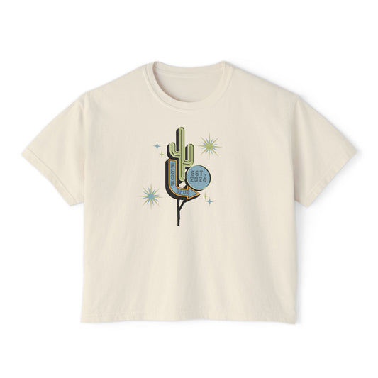 Neon Spur Cactus Sign Boxy Tee