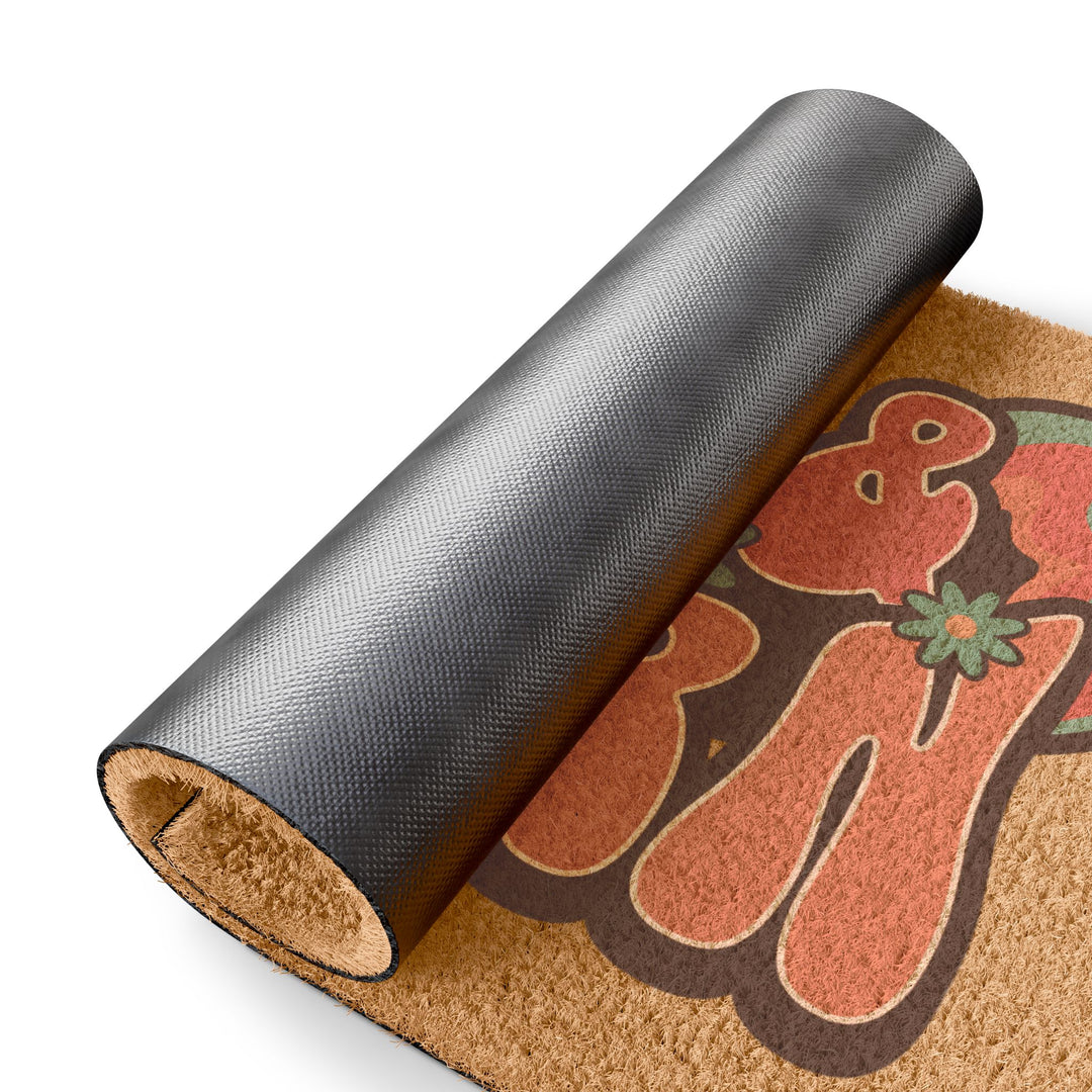 Turn & Burn Retro Flower Coir Doormat