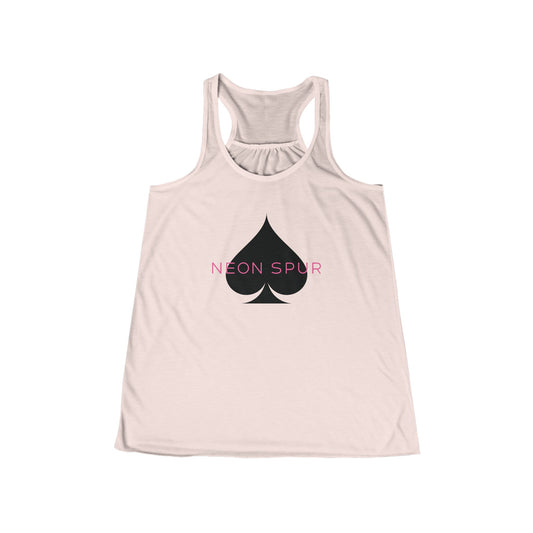 Neon Spur Pink Spade Logo Flowy Racerback Tank