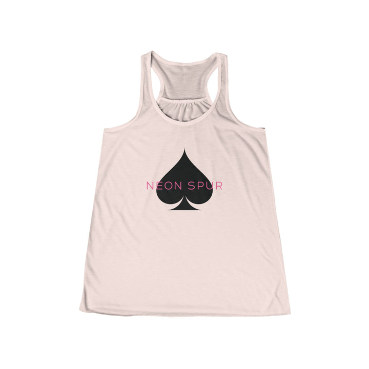 Neon Spur Pink Spade Logo Flowy Racerback Tank