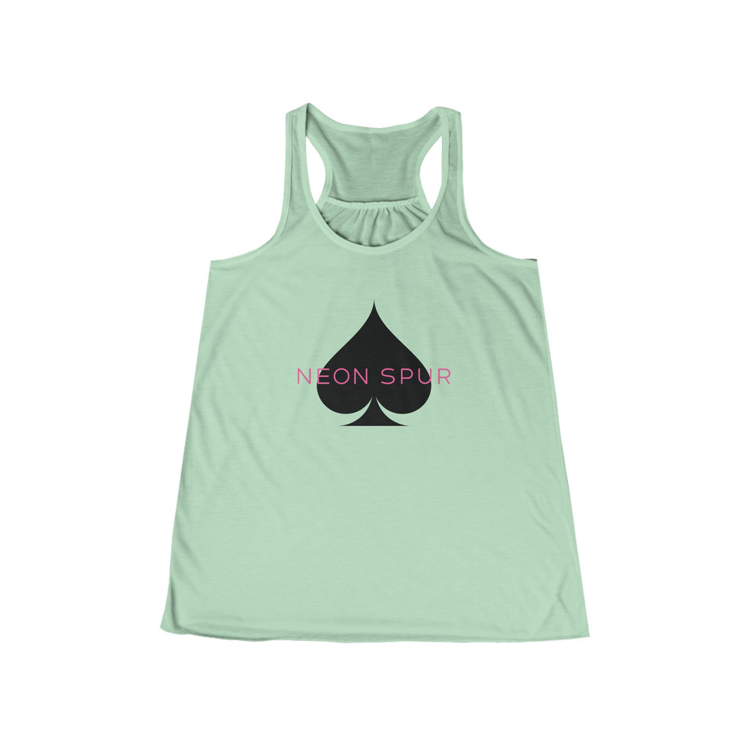 Neon Spur Pink Spade Logo Flowy Racerback Tank