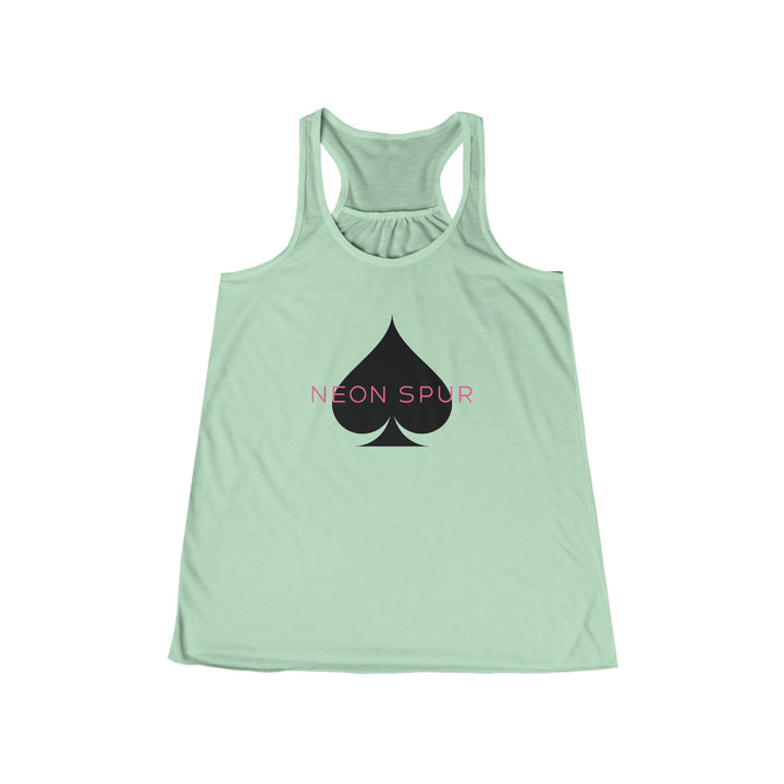 Neon Spur Pink Spade Logo Flowy Racerback Tank