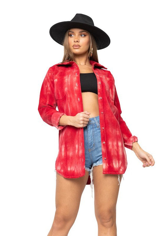 Red Corduroy Top