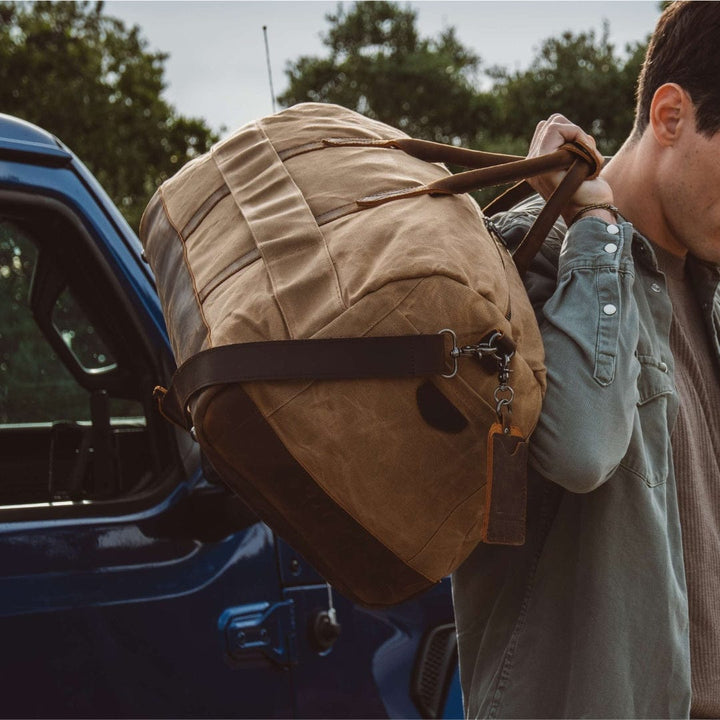 Canvas & Full-Grain Cowhide Leather Weekender Bag