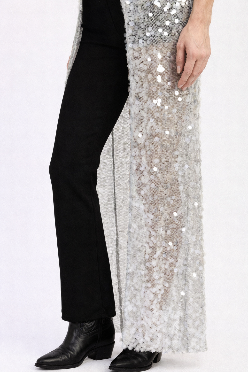 Sequined Maxi Split Hem Coverup