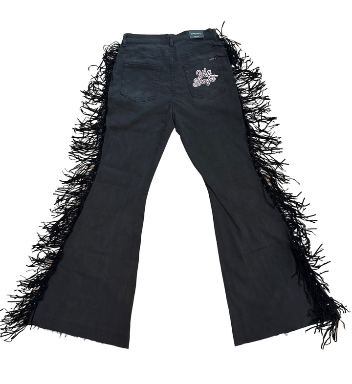 Well Sheeyit Texas Sun Black Bell Bottom Jean
