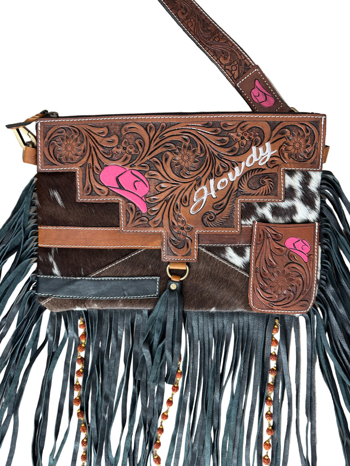 Howdy Tooled Leather Handbag