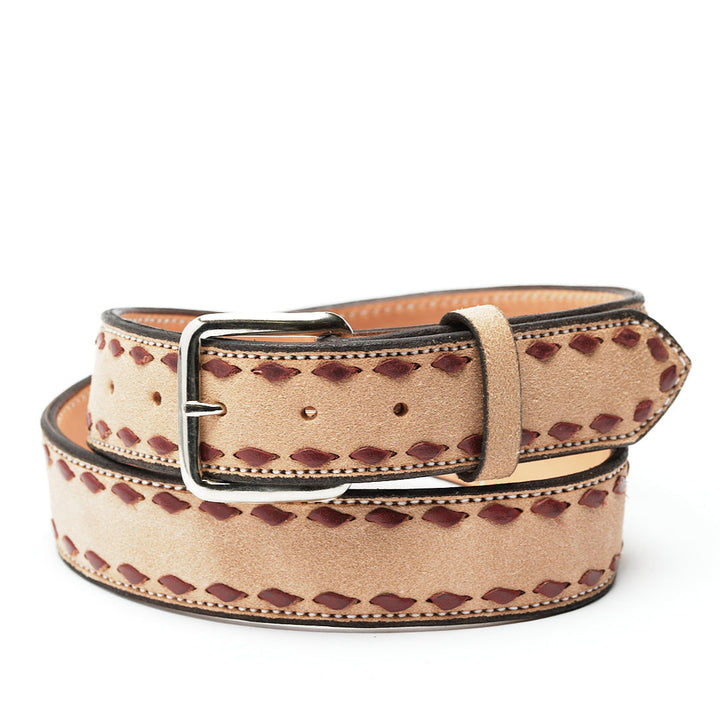 Roughout Buckstitch Leather Belt