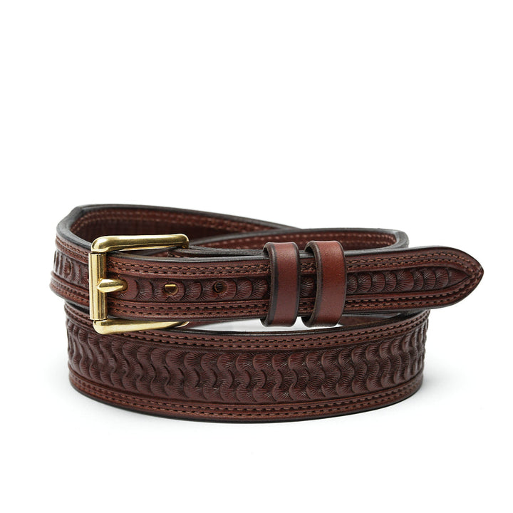 Chocolate Swirl Tapered Leather Belt