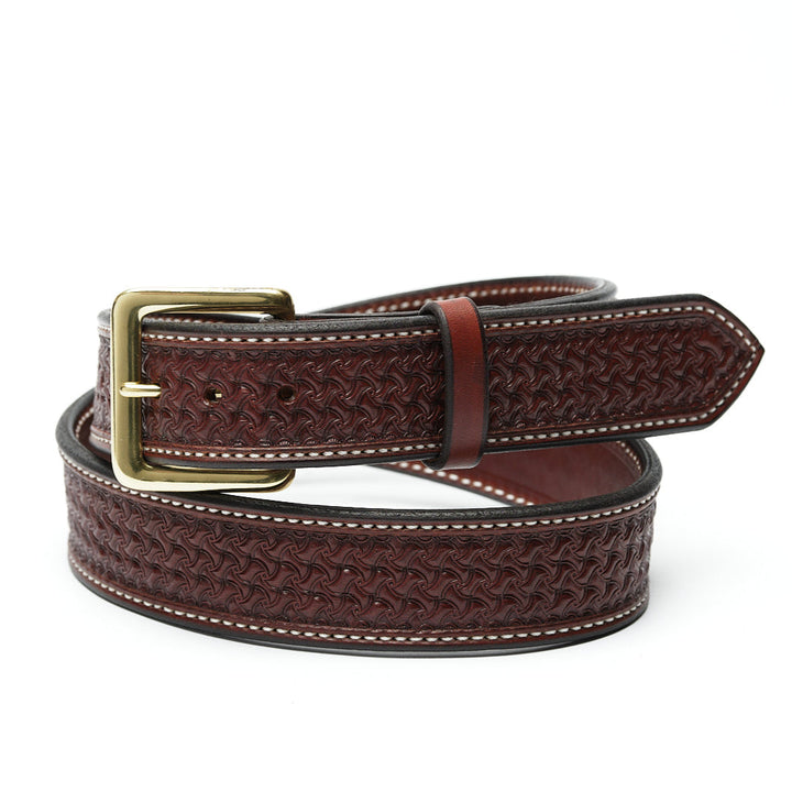 Western Chocolate Spider Leather Belt