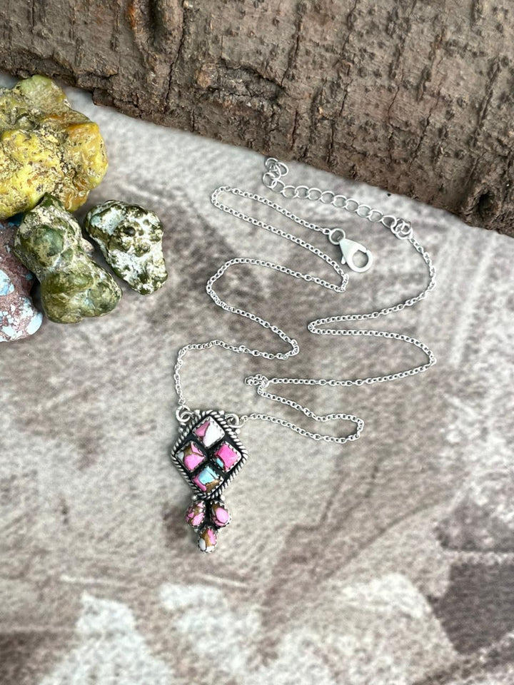 Handmade Sterling Silver Cotton Candy Necklace