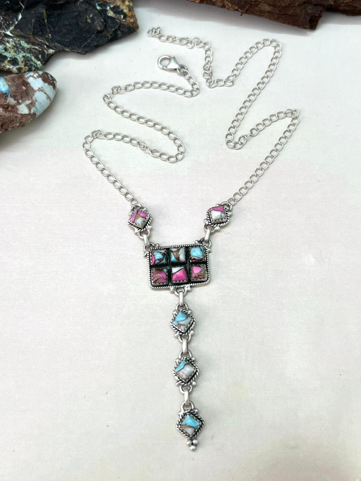 Handmade Sterling Silver Cotton Candy Drop Necklace