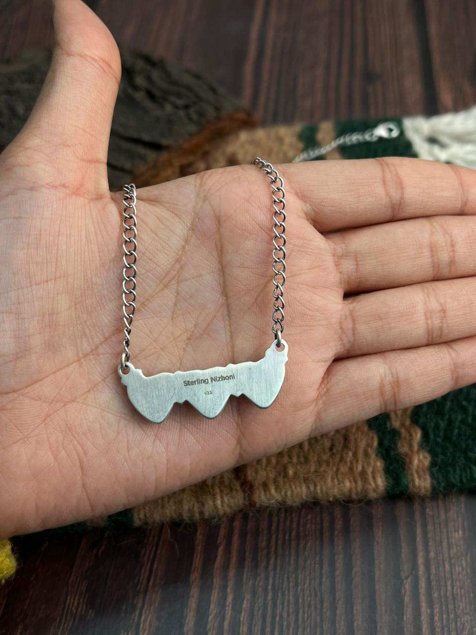 "Heart Collection" Handmade Sterling Silver Kingman Turquoise Necklace