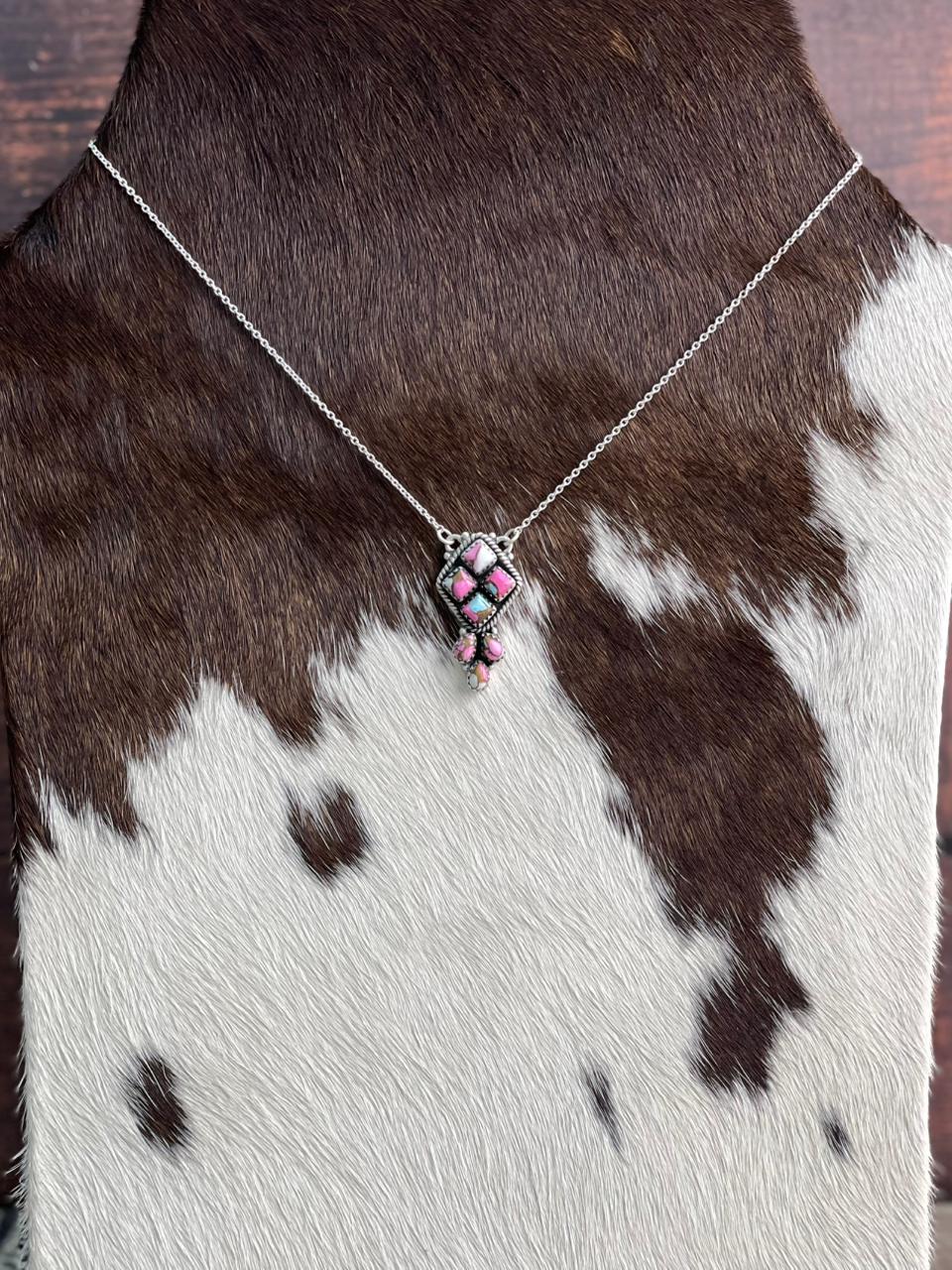 Handmade Sterling Silver Cotton Candy Necklace