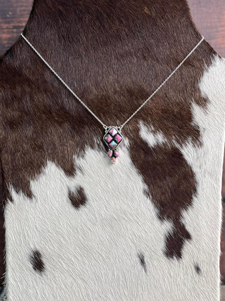 Handmade Sterling Silver Cotton Candy Necklace